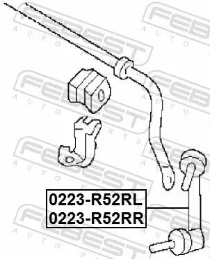 FEBEST Link/Coupling Rod, stabiliser bar (0223-R52RL)