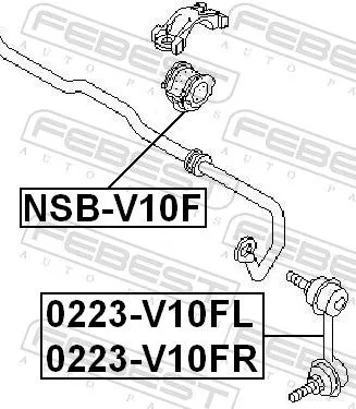 FEBEST Link/Coupling Rod, stabiliser bar (0223-V10FL)