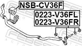 FEBEST Link/Coupling Rod, stabiliser bar (0223-V36FL)