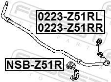 FEBEST Link/Coupling Rod, stabiliser bar (0223-Z51RL)