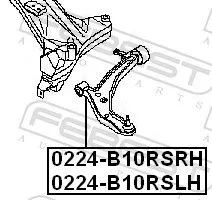 FEBEST Control/Trailing Arm, wheel suspension (0224-B10RSRH)