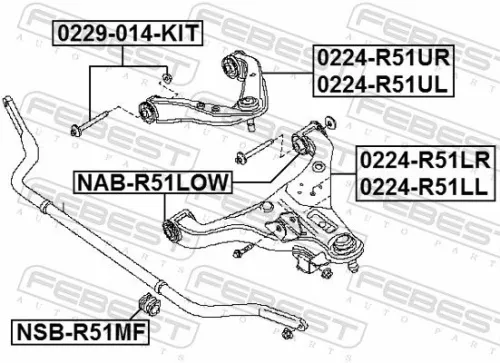 FEBEST Camber Correction Screw Set (0229-014-KIT)