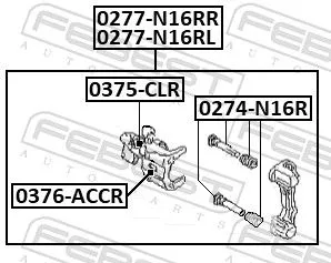 FEBEST Guide Bolt, brake caliper (0274-N16R)