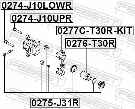 FEBEST Piston, brake caliper (0276-T30R)