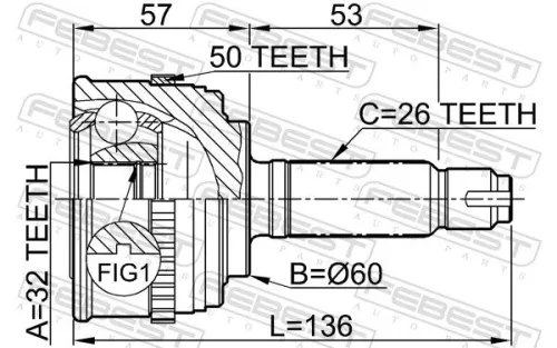FEBEST Joint Kit, drive shaft (0310-056A50)