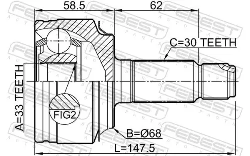 FEBEST Joint Kit, drive shaft (0310-RW24)