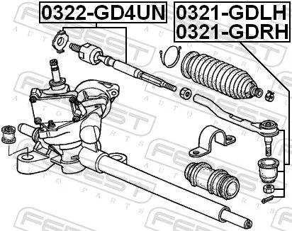 FEBEST Inner Tie Rod (0322-GD4UN)