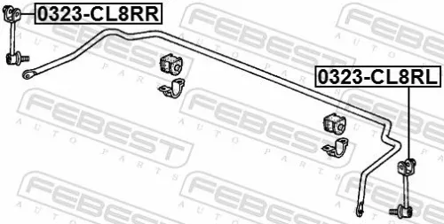 FEBEST Link/Coupling Rod, stabiliser bar (0323-CL8RL)