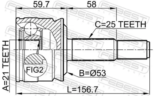 FEBEST Joint Kit, drive shaft (0410-Z36)