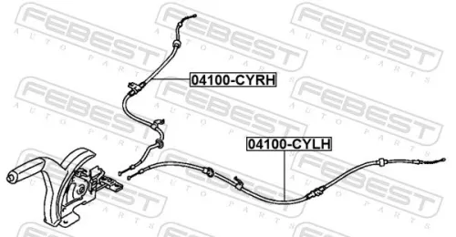 FEBEST Cable Pull, parking brake (04100-CYRH)