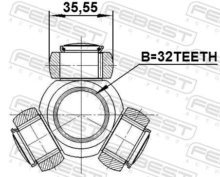 FEBEST Spider Assembly, drive shaft (0416-DJ24)