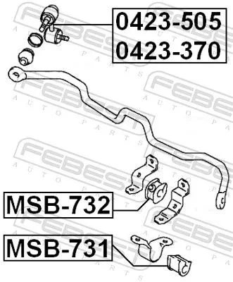 FEBEST Link/Coupling Rod, stabiliser bar (0423-505)