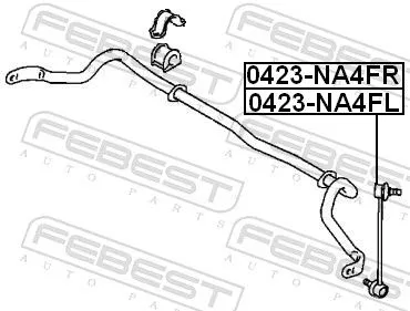 FEBEST Link/Coupling Rod, stabiliser bar (0423-NA4FL)