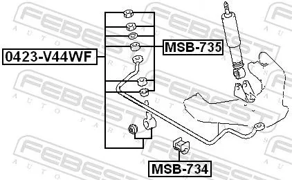 FEBEST Link/Coupling Rod, stabiliser bar (0423-V44WF)