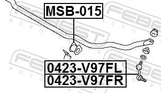 FEBEST Link/Coupling Rod, stabiliser bar (0423-V97FL)