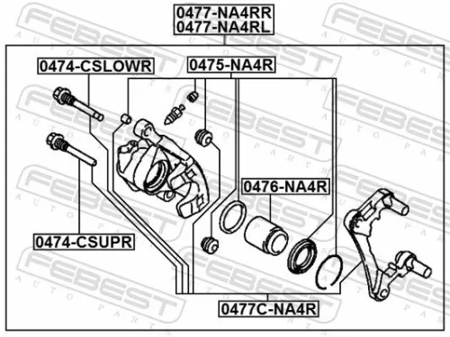 FEBEST Guide Bolt, brake caliper (0474-CSLOWR)
