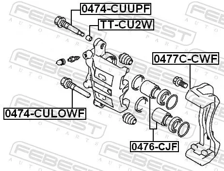 FEBEST Piston, brake caliper (0476-CJF)