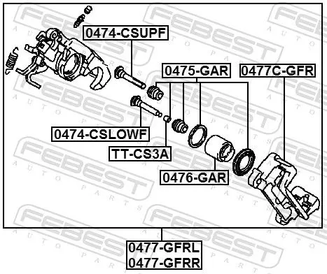 FEBEST Brake Caliper Bracket Set (0477C-GFR)