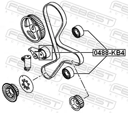 FEBEST Deflection Pulley/Guide Pulley, timing belt (0488-KB4)