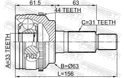 FEBEST Joint Kit, drive shaft (0510-ERA44)