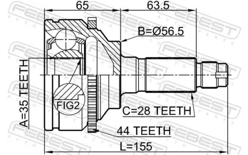 FEBEST Joint Kit, drive shaft (0510-MPVLW3A44)