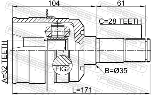 FEBEST Joint Kit, drive shaft (0511-CWATLH)