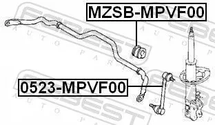 FEBEST Link/Coupling Rod, stabiliser bar (0523-MPVF00)