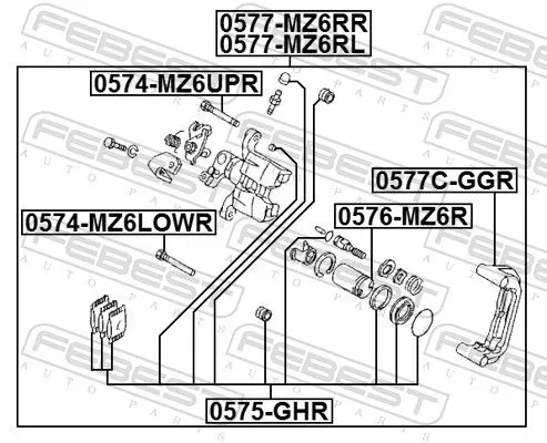 FEBEST Guide Bolt, brake caliper (0574-MZ6UPR)