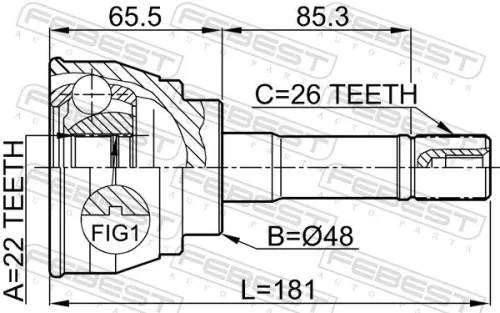 FEBEST Joint Kit, drive shaft (0710-012)