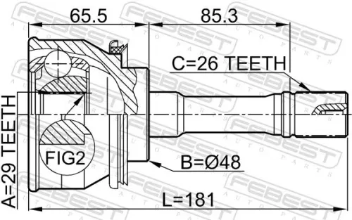 FEBEST Joint Kit, drive shaft (0710-GVSQ)