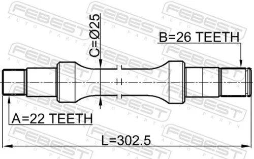 FEBEST Drive Shaft (0712-SX4R)