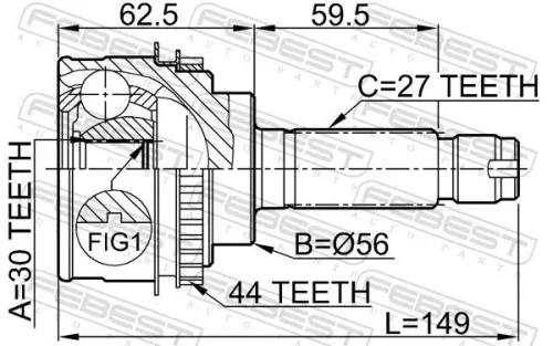 FEBEST Joint Kit, drive shaft (0810-026A44)