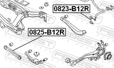 FEBEST Link/Coupling Rod, stabiliser bar (0823-B12R)