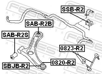 FEBEST Link/Coupling Rod, stabiliser bar (0823-R2)