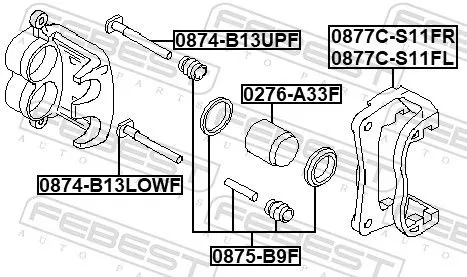 FEBEST Brake Caliper Bracket Set (0877C-S11FL)