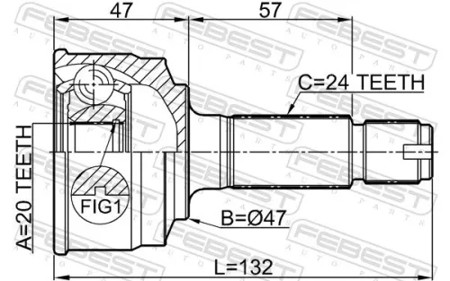 FEBEST Joint Kit, drive shaft (0910-025)