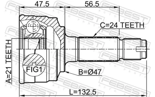 FEBEST Joint Kit, drive shaft (0910-M200)