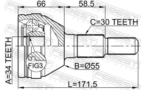 FEBEST Joint Kit, drive shaft (1010-CAP)