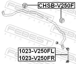 FEBEST Link/Coupling Rod, stabiliser bar (1023-V250FR)