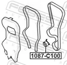 FEBEST Tensioner Pulley, timing belt (1087-C100)