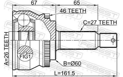 FEBEST Joint Kit, drive shaft (1210-CEEDA46)