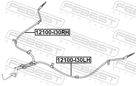FEBEST Cable Pull, parking brake (12100-I30RH)