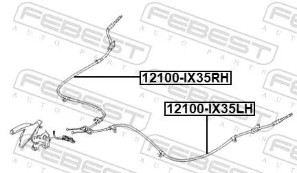 FEBEST Cable Pull, parking brake (12100-IX35RH)