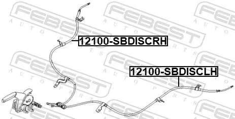 FEBEST Cable Pull, parking brake (12100-SBDISCRH)