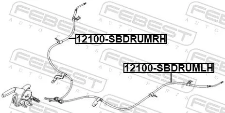 FEBEST Cable Pull, parking brake (12100-SBDRUMLH)