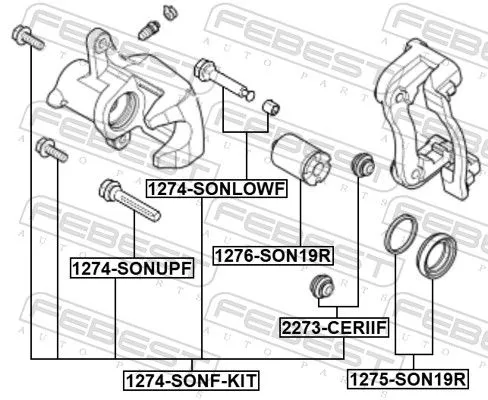 FEBEST Repair Kit, brake caliper (1275-SON19R)
