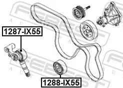 FEBEST Deflection/Guide Pulley, V-ribbed belt (1288-IX55)