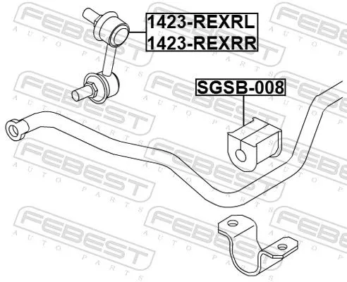 FEBEST Link/Coupling Rod, stabiliser bar (1423-REXRR)