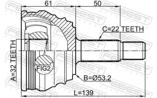 FEBEST Joint Kit, drive shaft (1510-005)