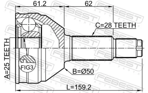 FEBEST Joint Kit, drive shaft (1510-B11)